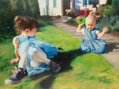 Dziewczyny, olej na plotnie, 105 x 140 cm, 2024_ fot. Adam Fisz